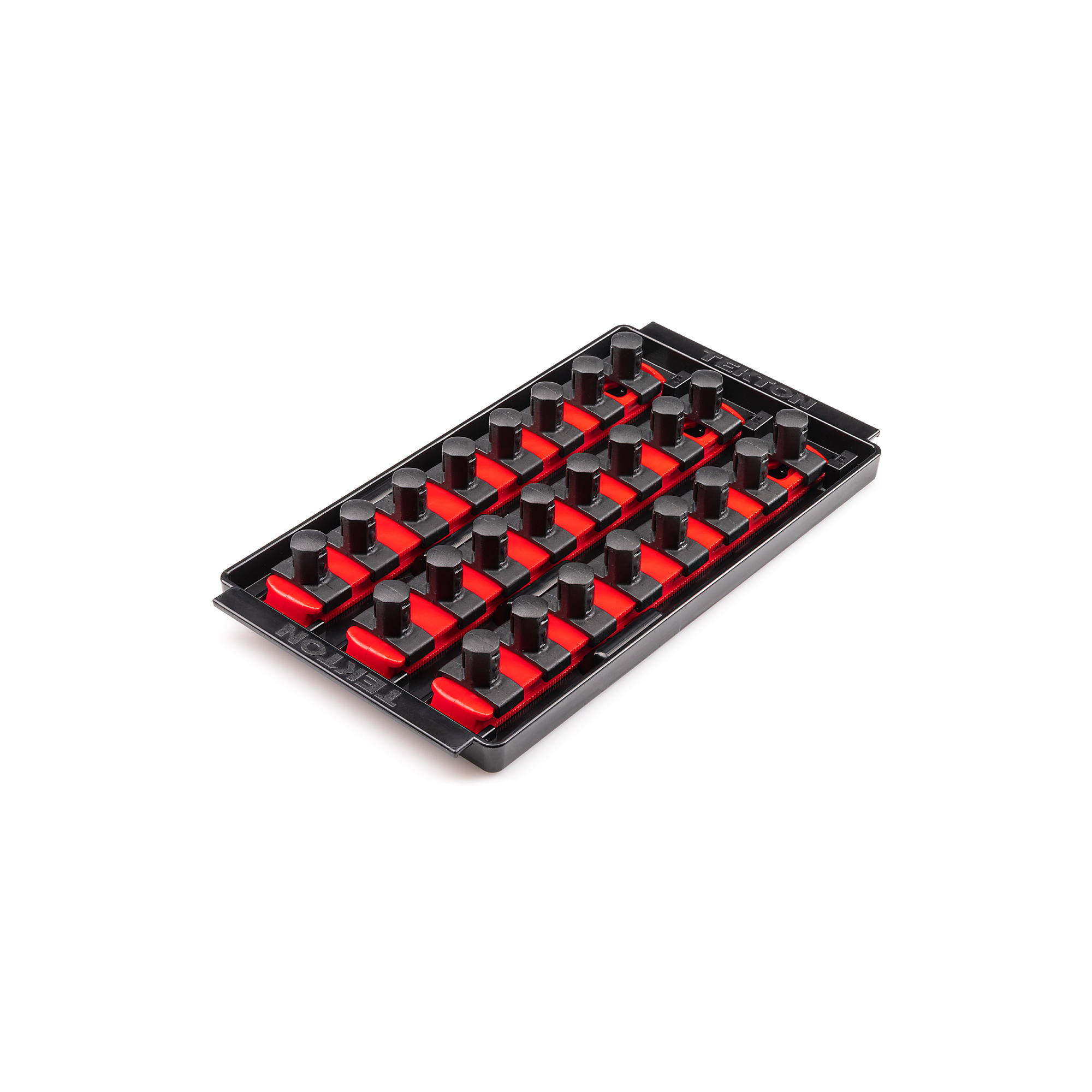 TEKTON 1/2 Inch Drive 3-Rail Socket Organizer Set, Red (24-Tool) | OST25124
